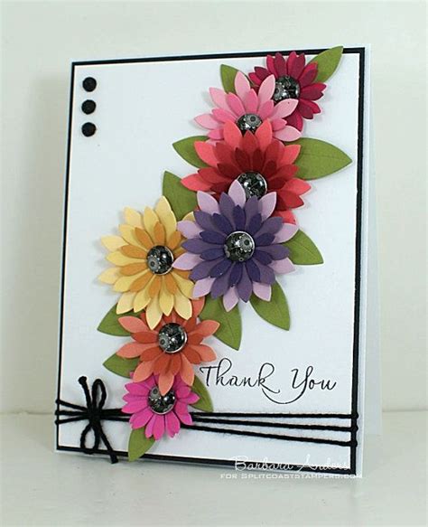 It features a little illustrated flower cart stall and a black chalk board saything thank you. Nice, handmade, thank-you cards | Floral cards, Flower ...