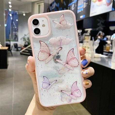 Cute Butterfly Shockproof Phone Case For Iphone 12 Mini 11 Pro Etsy