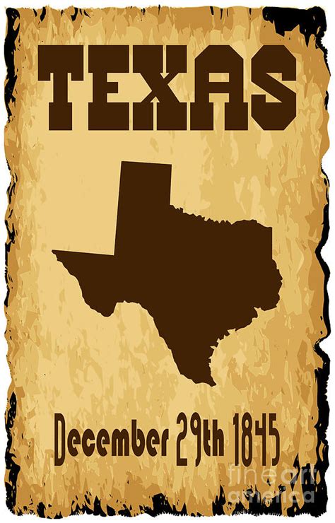 Texas Admission To The Union Date Digital Art By Bigalbaloo Stock