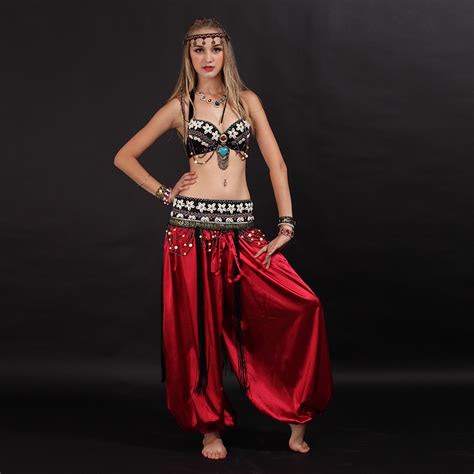 Size S Xl Belly Dancing Clothes Tribal 2pcs Set Coins Bra Tassel Hip