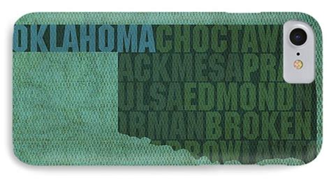 Oklahoma Word Art State Map On Canvas Mixed Media By Design Turnpike