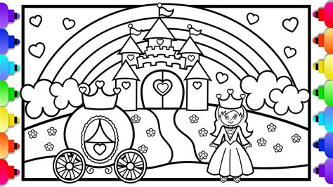 princess castle coloring page learn  draw  princess castle
