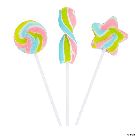 Pastel Rainbow Mini Swirl Lollipop Assortment 100 Pc Oriental Trading