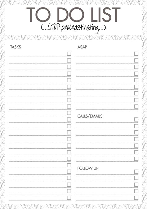 Things To Do Lists Free Printable Web Free Printable To Do List Templates Available In Pdf