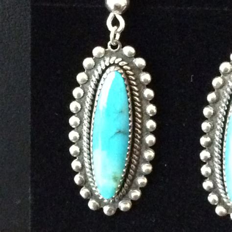 Vintage Turquoise And Sterling Silver Earrings