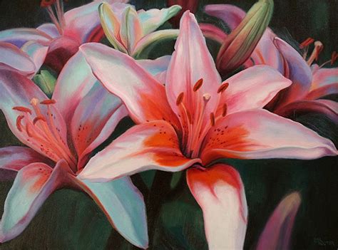 Lily Painting Lily Oil Painting Lily Art Print Flower Etsy Lily