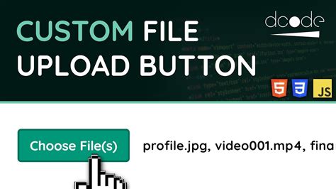 Custom File Upload Button With Filelist Html Css And Javascript