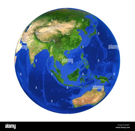 Earth Globe Asia View Isolated Stock Photo Alamy