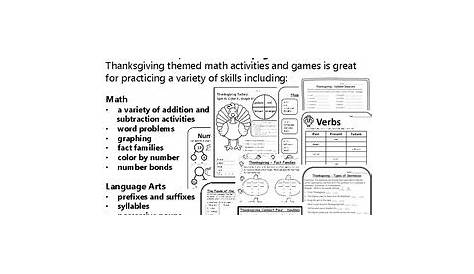 Thanksgiving Worksheet First Grade