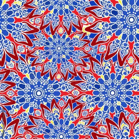 Seamless Colorful Pattern Oriental Style Fabric Or Wallpaper Texture