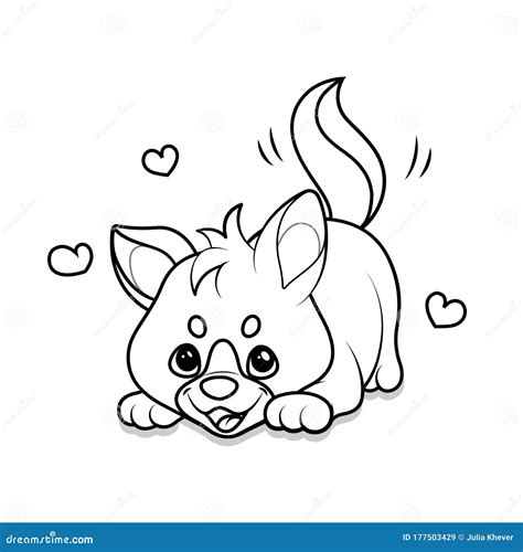 Animals Coloring Pages Cute Puppy Playing Kids
