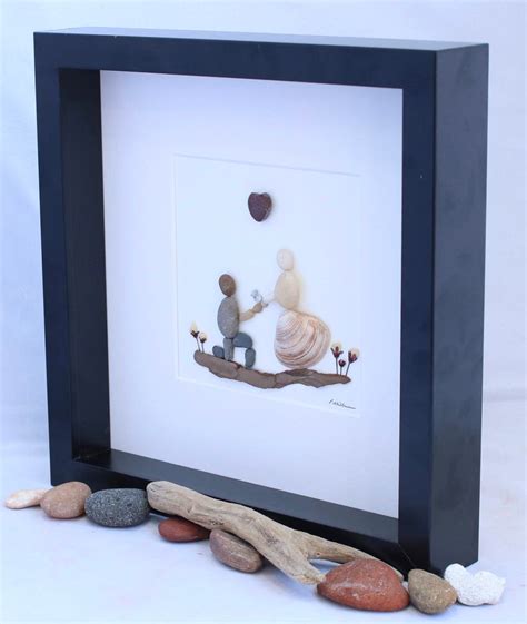 Pebble Art Picture Unique Gift Engagement Gift Will You Etsy