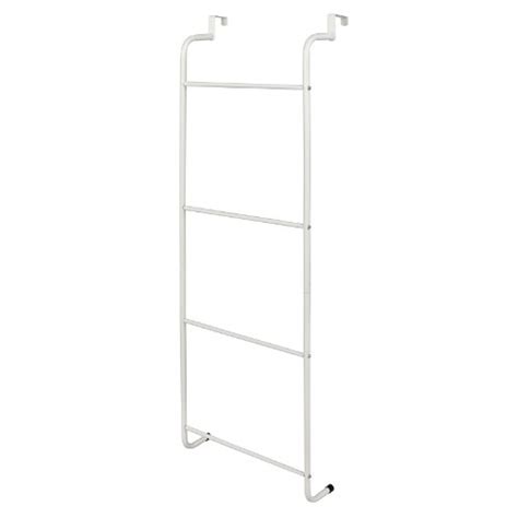 This over the door rack has three different sized metal bars that can be arranged in any order. Space Saving White Metal Over the Door Towel Rack ...