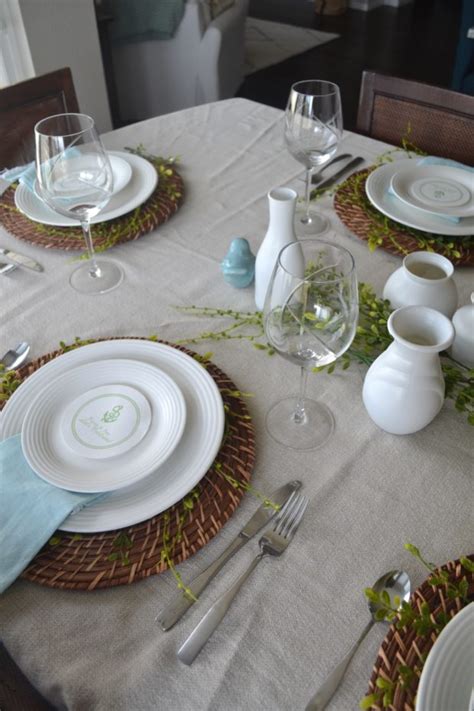 Easter Tablescape Coasters As Place Cards The Daily Hostess