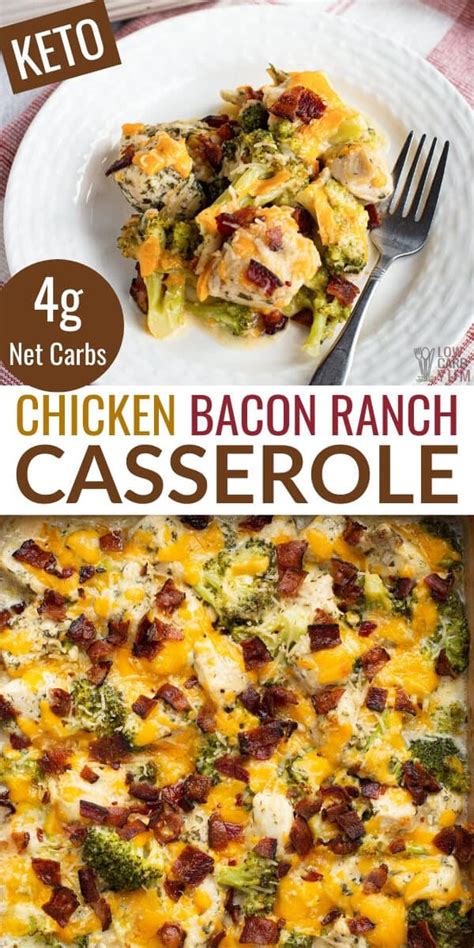 This chicken bacon ranch casserole is your answer to a busy weeknight dinner. Keto Chicken Bacon Ranch Casserole | Low Carb Yum
