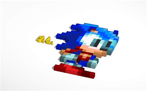 3d Design Chibi Sonic Pixel Art Tinkercad