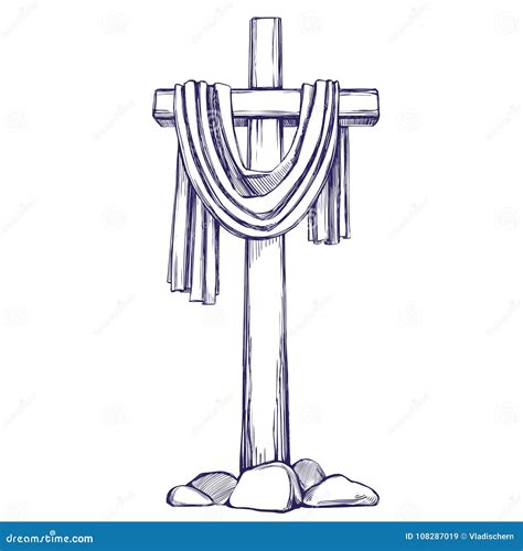 Christian Wooden Cross Easter Stock Vector Illustration Of Biblical