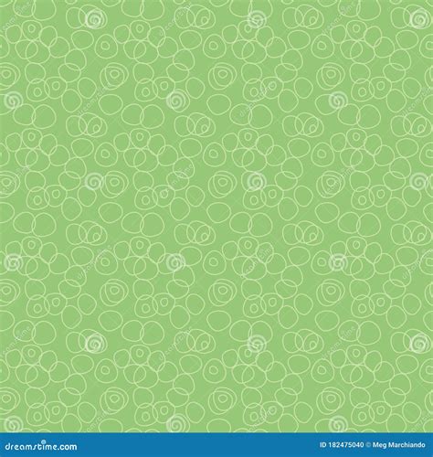 Interlocking Rings On A Light Green Background Seamless Vector Repeat