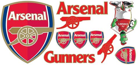 Arsenal Fc One Colour Crest Gunners Wall Sticker Set Etsy