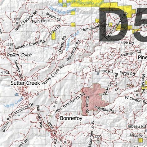 California Deer Hunting Zone D7 Map Huntdata Llc