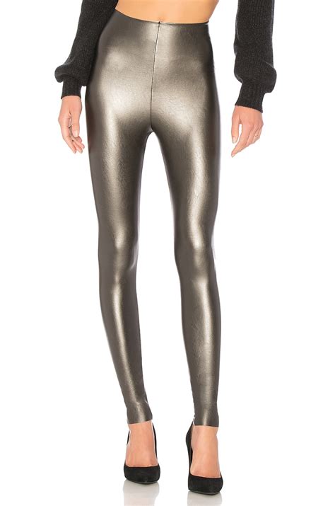 commando perfect control faux leather legging in gunmetal revolve