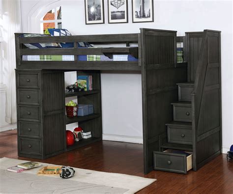 Full Size Loft Bed In Driftwood Gray Allen House Kids Loft Beds And