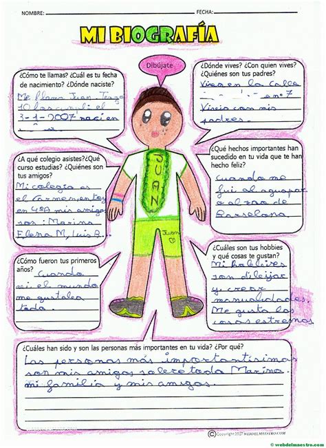 Autobiografía Para Niños De Primaria