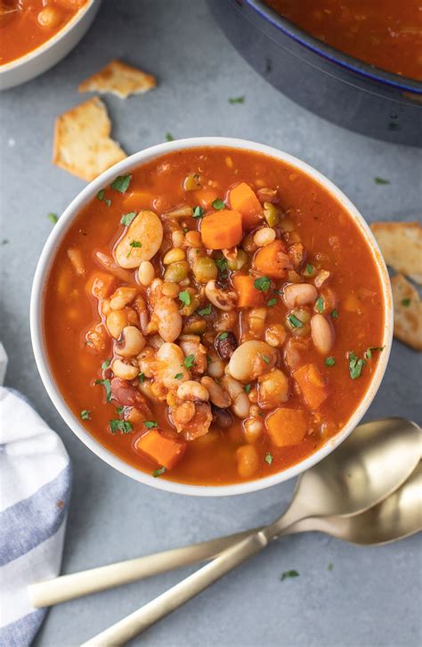 Vegetarian 15 Bean Soup Recipe The Clean Eating Couple