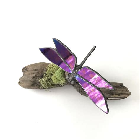 Black Iridescent Dragonfly Stained Glass Sculpture This Iridescent
