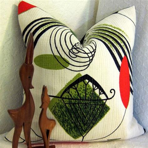 Mid Century Modern Pillow Cover Nubby Vintage Textile Art Etsy
