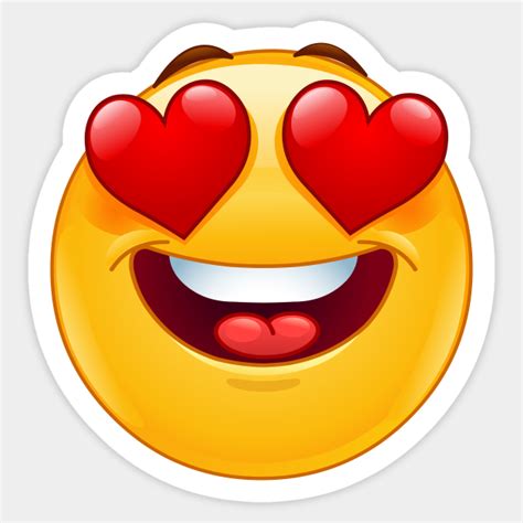 Smiling Emoji Face With Heart Eyes Emoji Sticker Teepublic