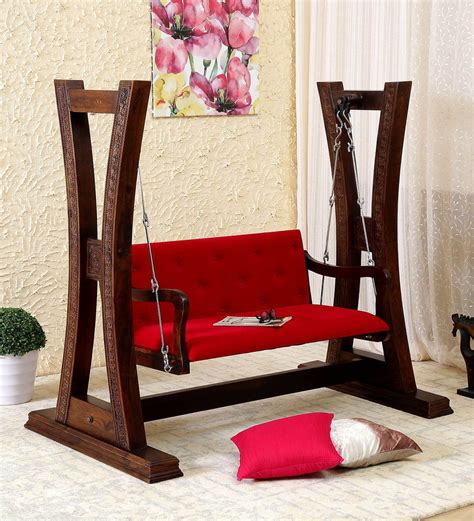Buy Vishant Solid Wood Swing With Chain In Provincial Teak Finish By