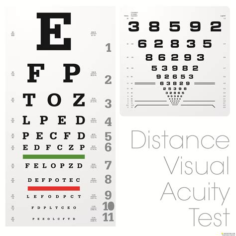 Stock Vector Distance Visual Acuity Test Векторные клипарты