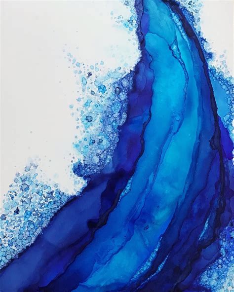 Alcohol Ink Blue Wave Hues Of Blue In Alcohol Inks To Create An