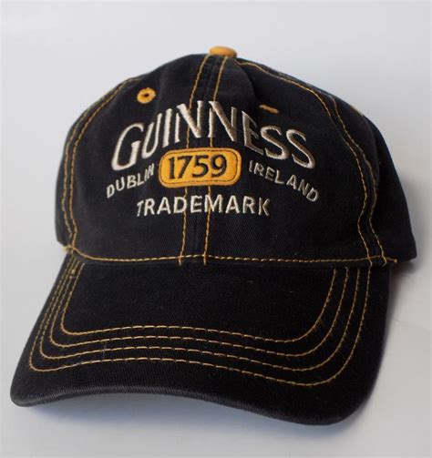 Guinness 1759 Dublin Ireland Black Baseball Cap Hat Embroidered