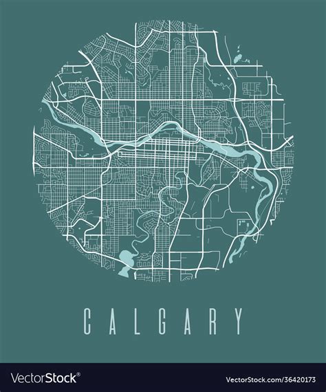Calgary Map Poster Decorative Design Street Map Vector Image