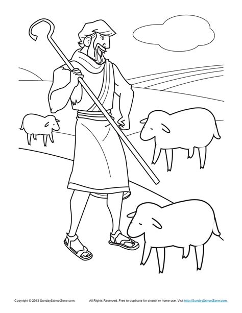 Bible Coloring Pages For Kids The Shepherd Tends His Flock