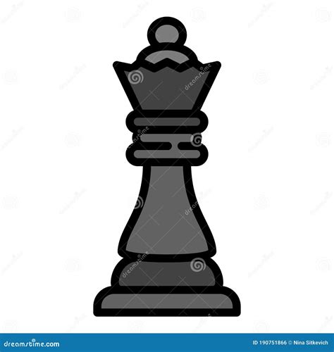 Chess Queen Icon Outline Style Stock Vector Illustration Of Play