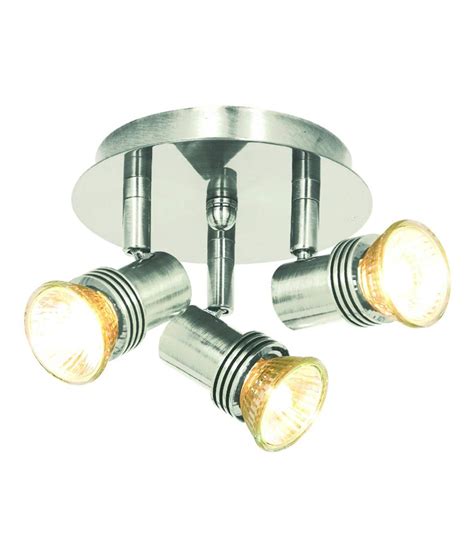 3 Light Adjustable Ceiling Spotlight Satin Silver Uk