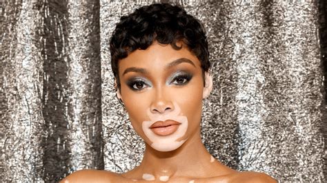 winnie harlow sizzles in a glamorous strappy black swimsuit for latest cay skin campaign