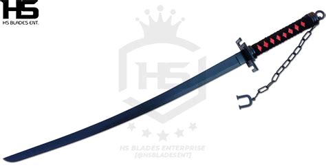 Full Tang Black Tensa Zangetsu Sword Of Ichigo Kurosaki Japanese Steel