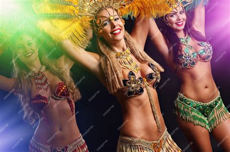 premium photo brazilian women dancing samba music at carnival party