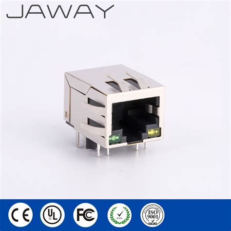 Degrees Through Hole Base T Rj Metal Socket Connector China Rj Connector And