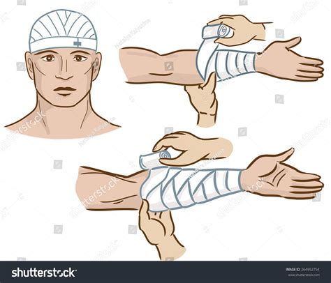 Types Dressings First Aid Spica Bandage Stock Illustration 264952754