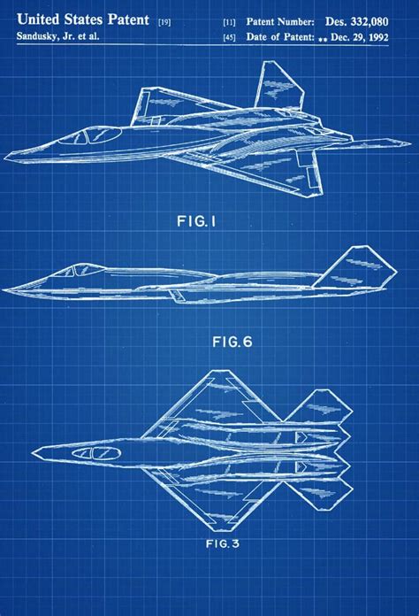 Yf 23 Airplane Patent Airplane Blueprint Aviation Art Airplane Art