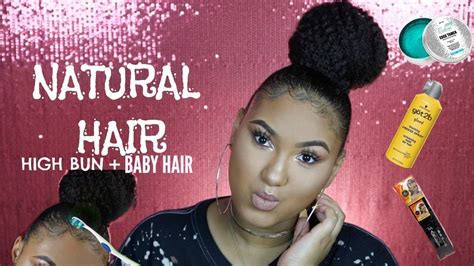 How to style baby hairs. Sleek HIGH Bun on Short Natural Hair + "Baby Hairs" - YouTube