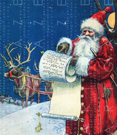 Vintage Santa Claus Checking His List Fab Christmas Etsy In 2021