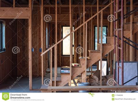 New Home Construction Interior Of Home Frame Stock Photo Image Of