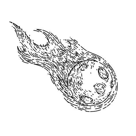 Comet Meteor Sketch Hand Drawn Vector 17415768 Vector Art At Vecteezy