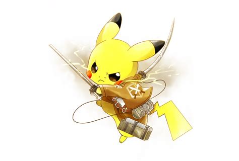 Cosplay Pikachu Pokemon Shingeki No Kyojin Sword Tukinose Uniform Weapon White Konachan Com